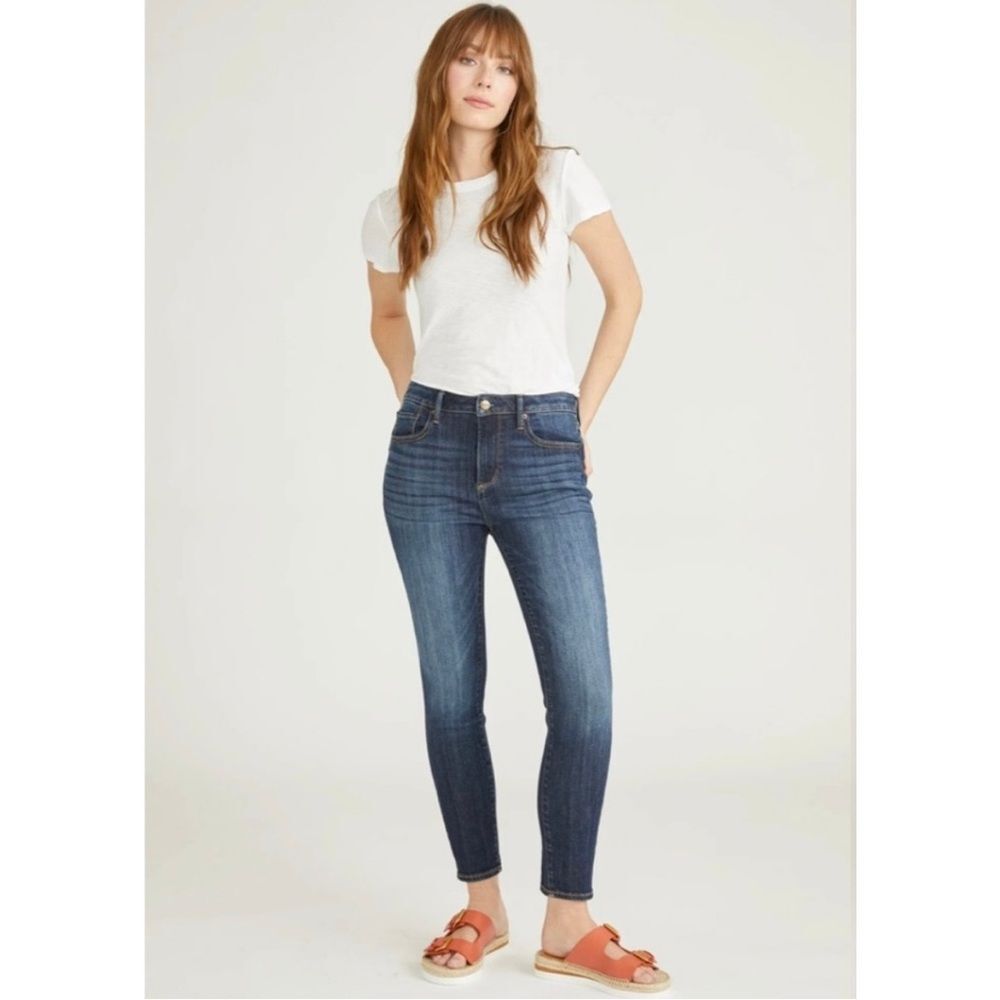 Driftwood Classic Blue Jackie High-Rise Ankle Skinny Jeans Size 31 Whiskering